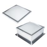 A square and rectangular shaped light fixture.